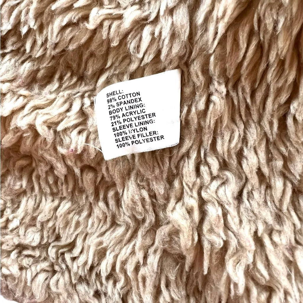 VTG Y2K Gap Womens Med Velour Insulated Sherpa Shag Trucker Jacket Penny Lane - Image 6