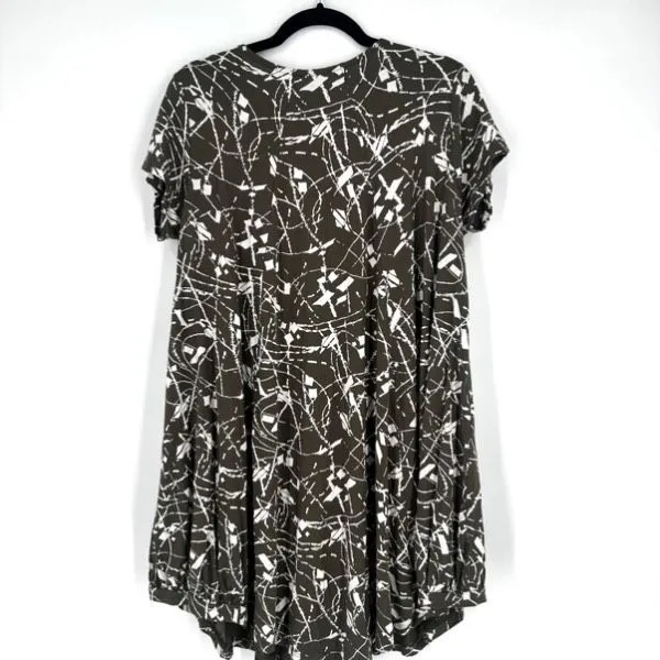 Matti Mamane Dress‎ Green Squiggle Print Lagenlook Parachute Sundress Size Small - Image 4