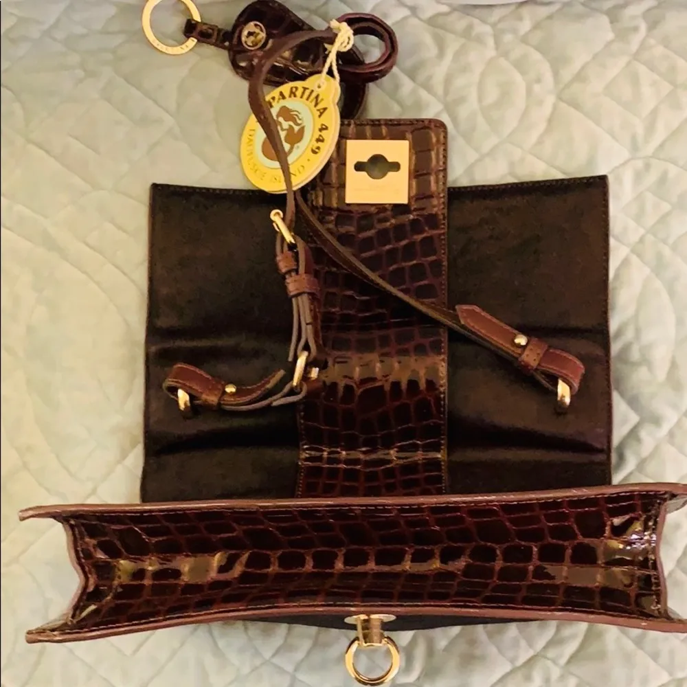 Spartina 449 Croc Shoulder Bordeaux bag. - Image 7