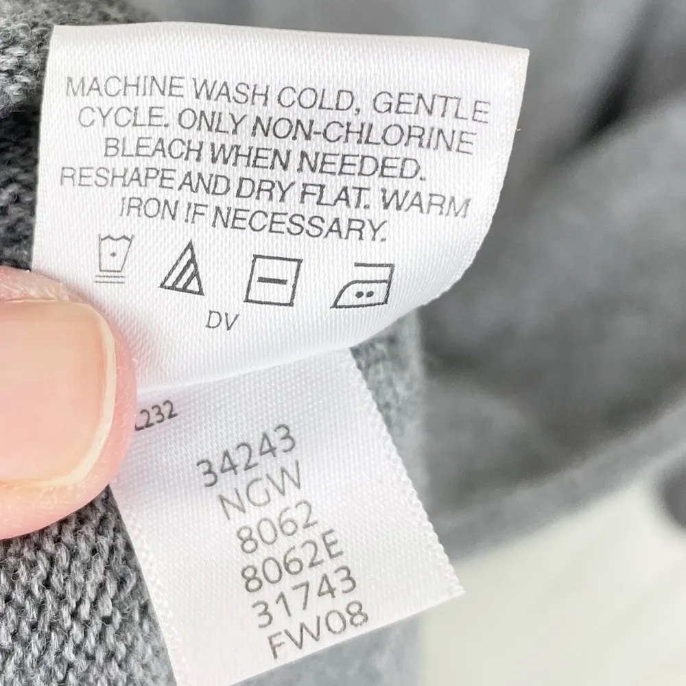 Hanna Andersson Women's Sweater Dress Grey Pink Ribbed Knit Cotton Tunic Size XS Gray - Image 7