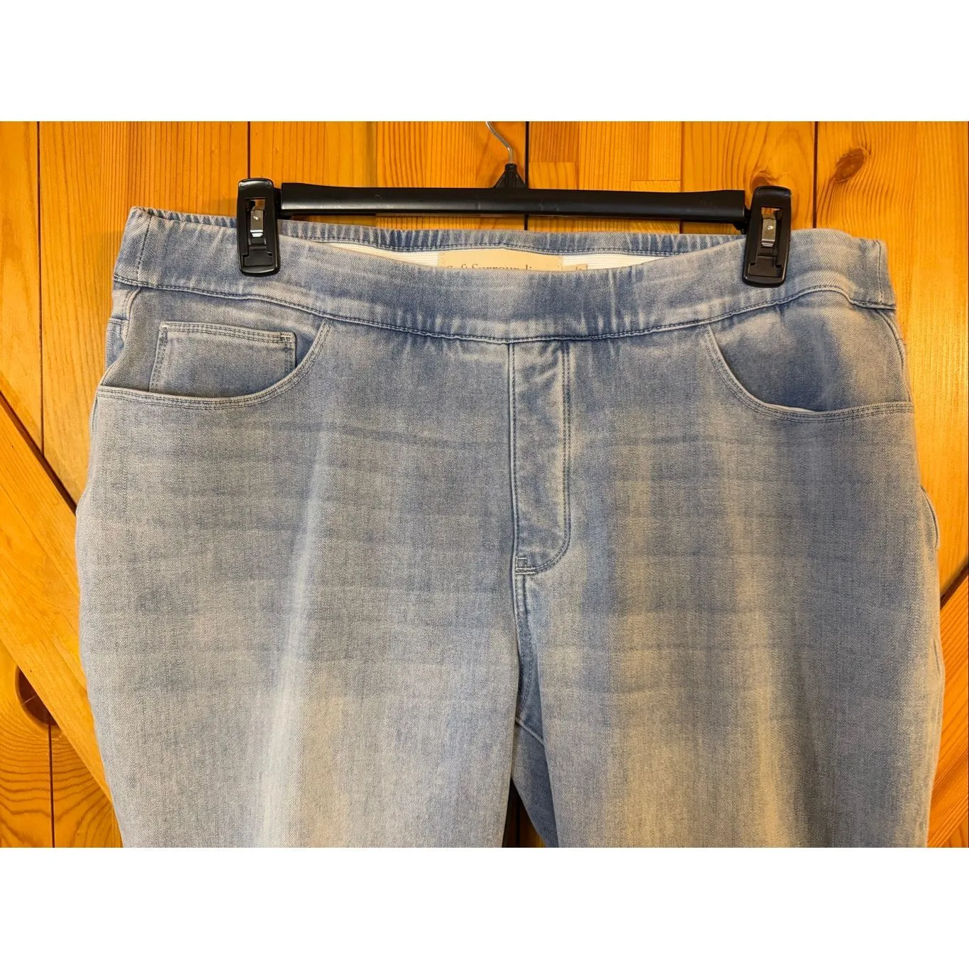 Soft Surroundings  The Ultimate Denim Pull-On Jeans Cropped Size 1X (6413) - Image 3