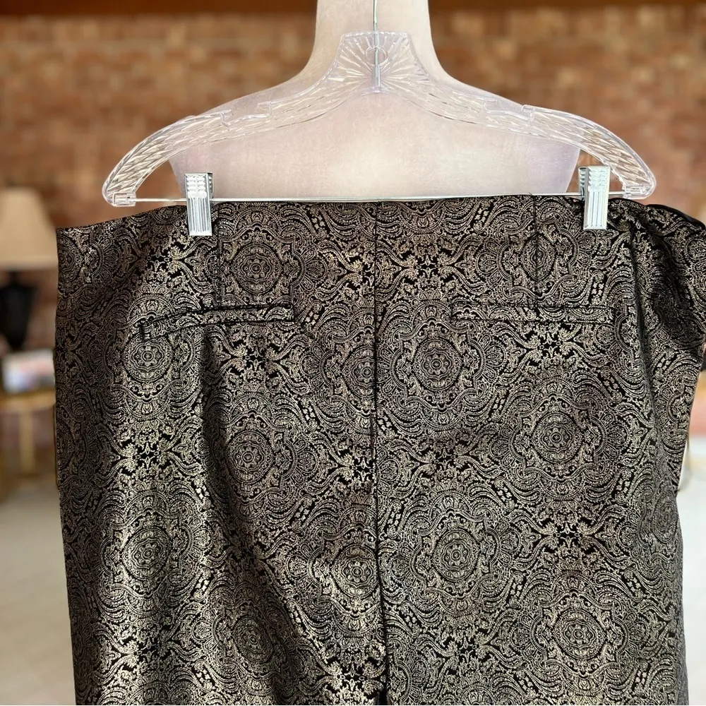 Alfani Pants Gold Metallic Stretch Skinny 24W Cocktail Party Holiday Glam Chic - Image 10