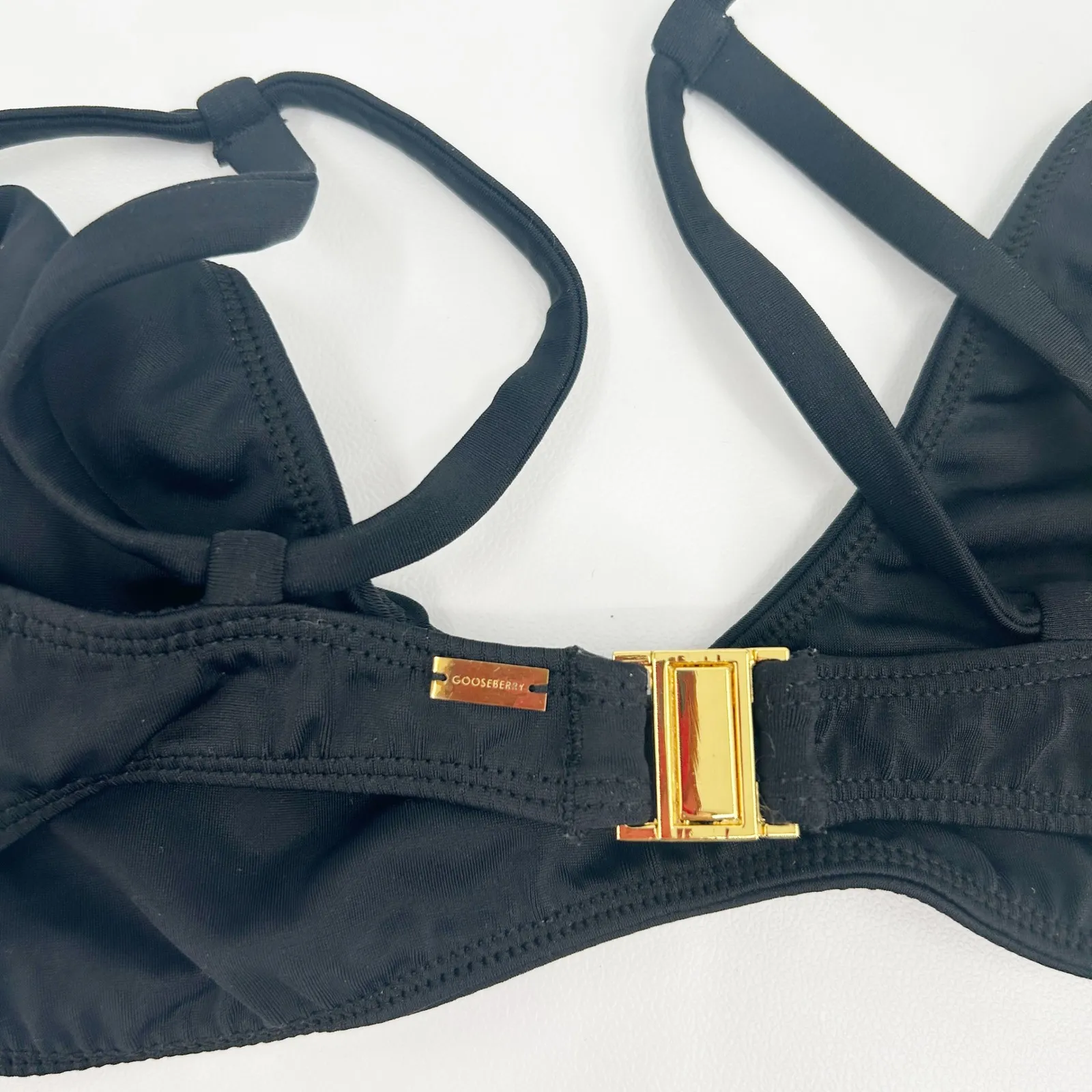 Gooseberry Womens Bundle Lot (2) So Chic Bikini Swim Tops Small Black Royal Blue - Image 9