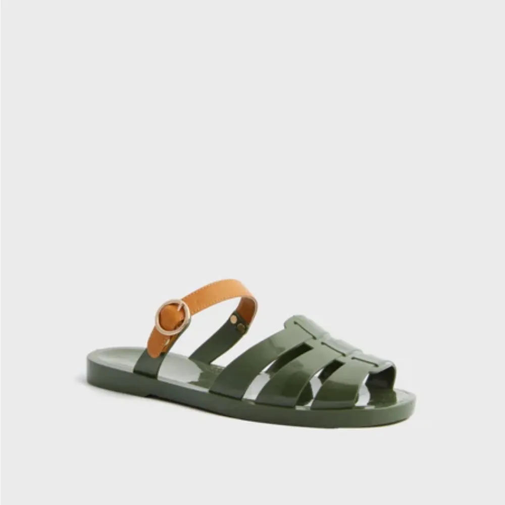 TUCKERNUCK Green Riley Jelly Sandals Size 9/10 EUC Pit - Image 7