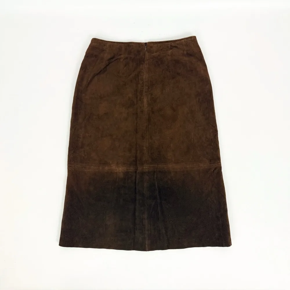 Vintage Deadstock Genuine Suede Skirt in Brown | 29” Size M - Image 6