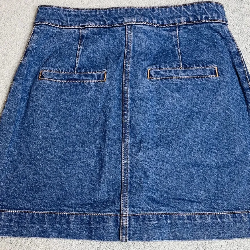 Free People We The Free Mini Skirt Womens 25 Denim Button Front Super High Rise - Image 4