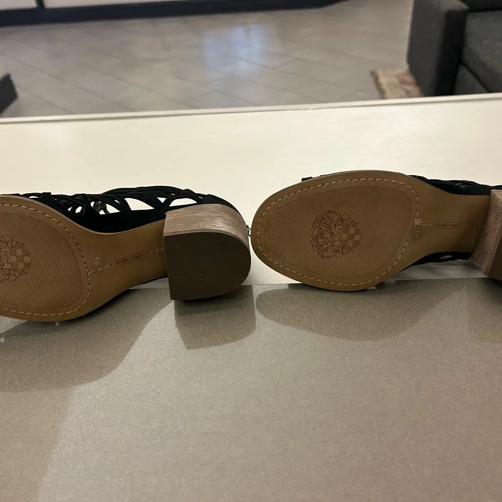 Heeled SandalsElegant Black Cutout ByVince Camuto   size 8 M. Great shape - Image 5