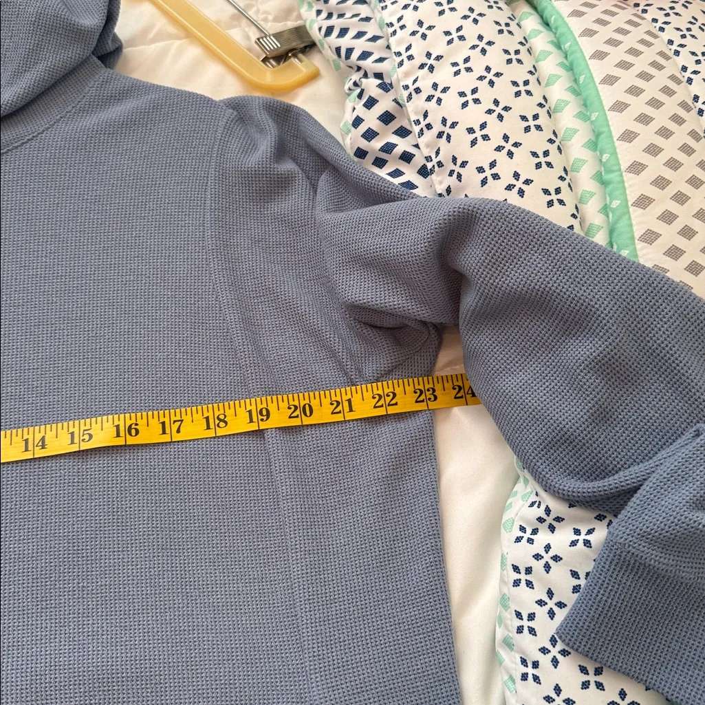 Tommy John Zen Waffle Hoodie, Size XL Blue - Image 7