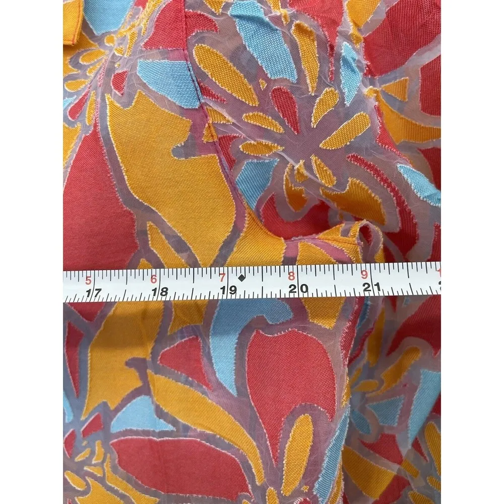 Allison Daley Women's Button Down Shirt Short Sleeve Orange Size 12 Petite - Image 4