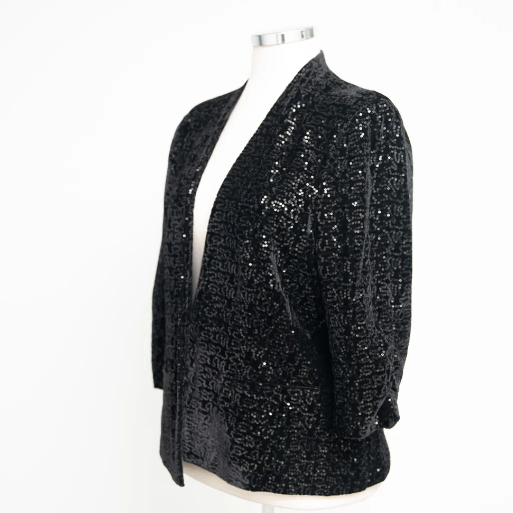 Eliza J - Sequinned Velvet Blazer - Image 8