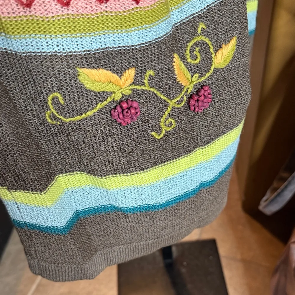 Double D Ranch Linen Blend Multicolor Striped Maxi Pencil Skirt Size Large Brown - Image 7