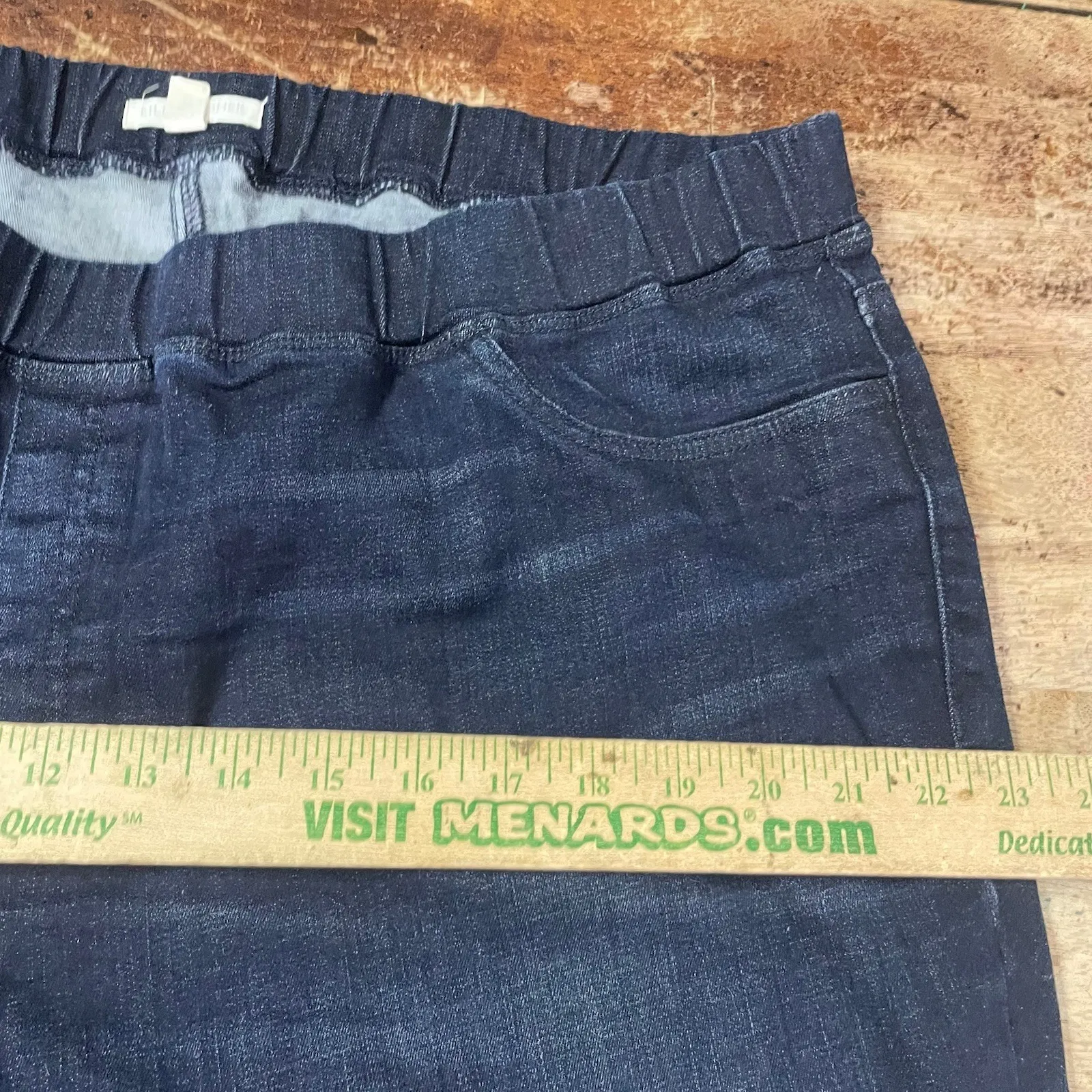 Eileen Fisher  Dark Wash Pull On Denim Jeans Elastic Waist Size 2X - Image 6