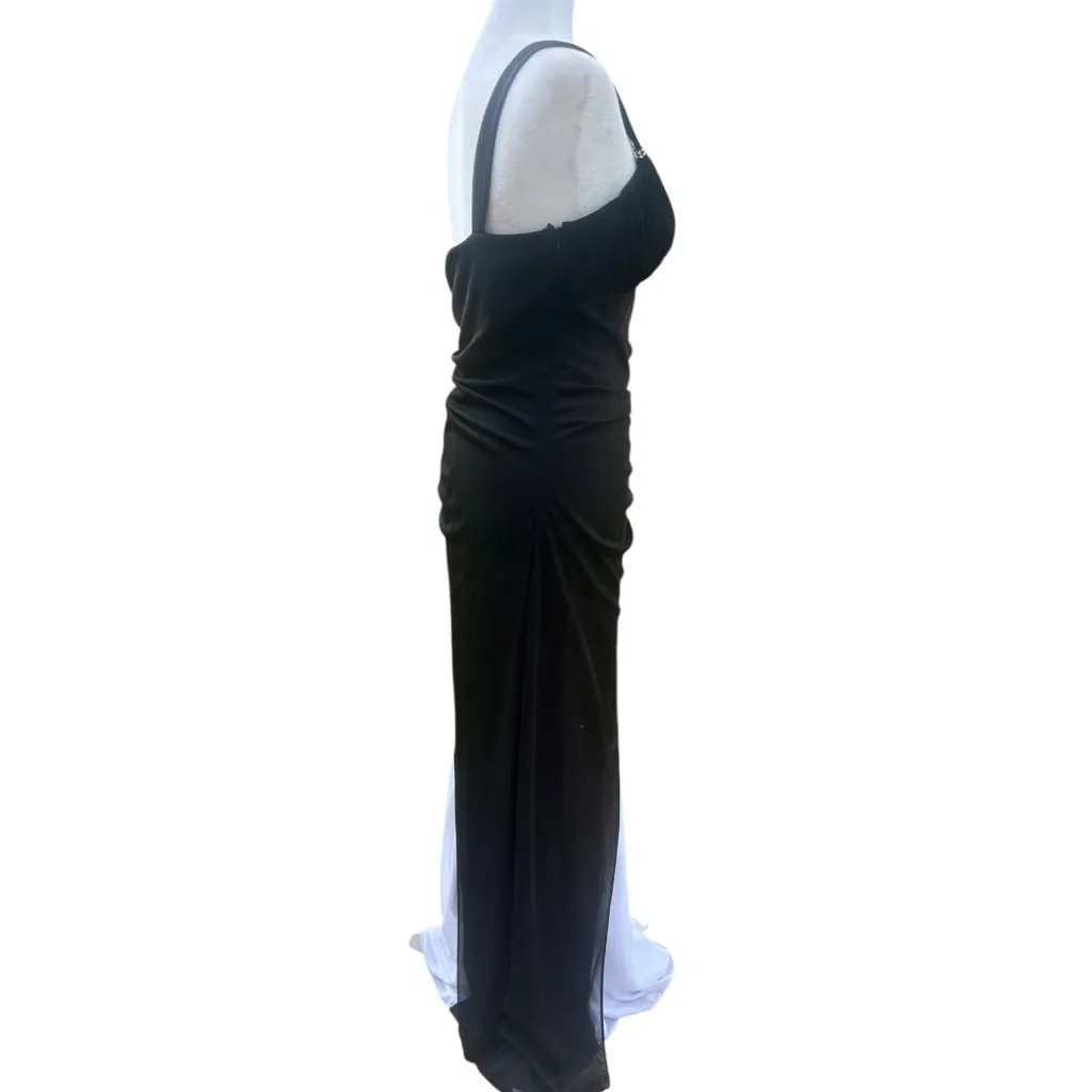 Vintage 90's Y2K Black & White Gown Sweetheart Neckline - Image 5