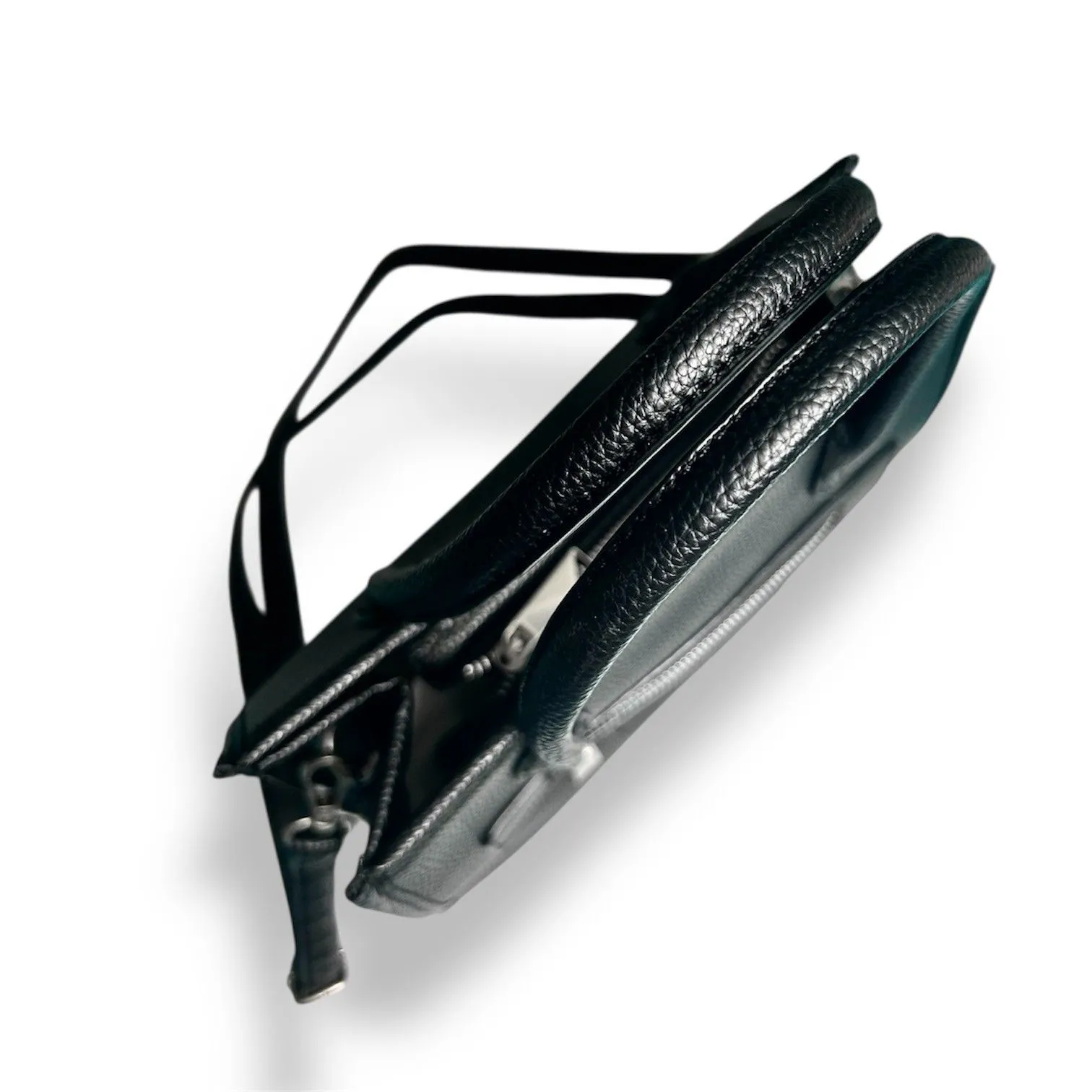 NEW French Connection Black Vegan Leather‎ Fritz Square Satchel Handbag Purse - Image 9