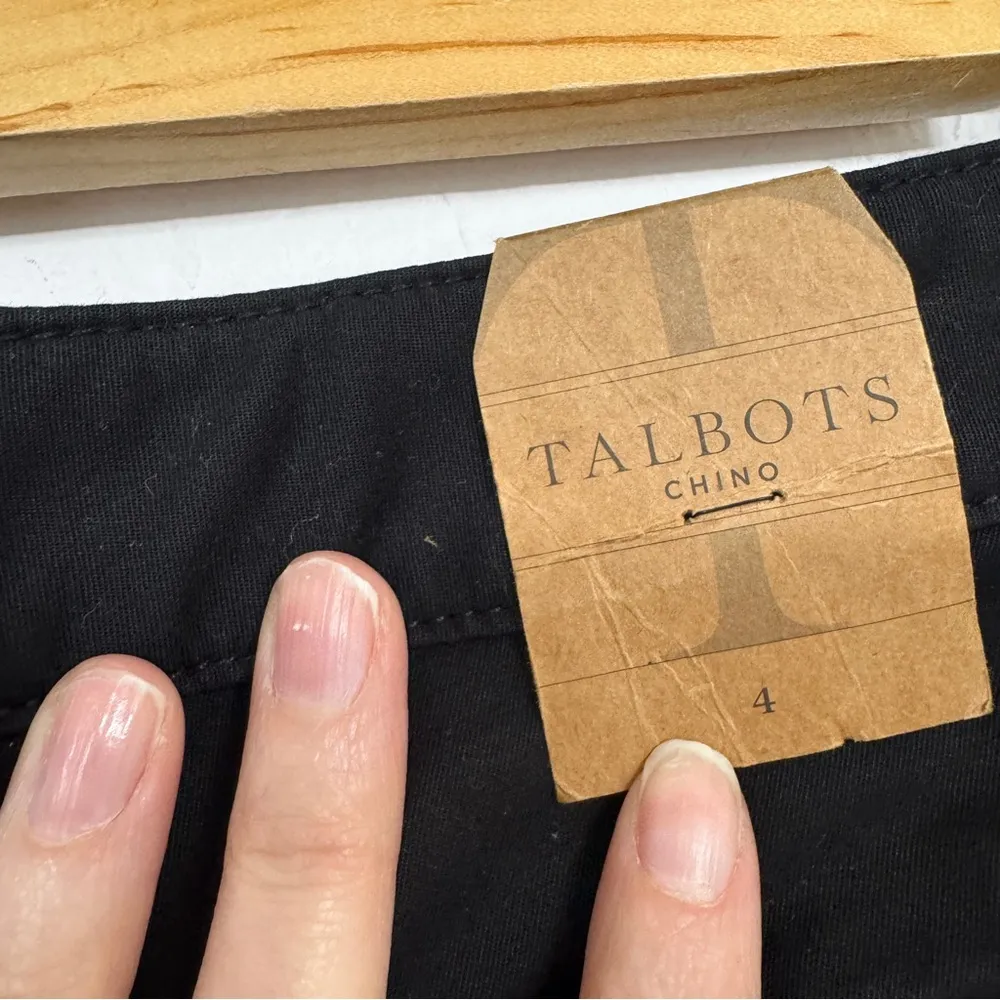 Talbots Black Chino Wide Leg Trouser Dress Pants Womens 4 Career Preppy Academia - Image 2