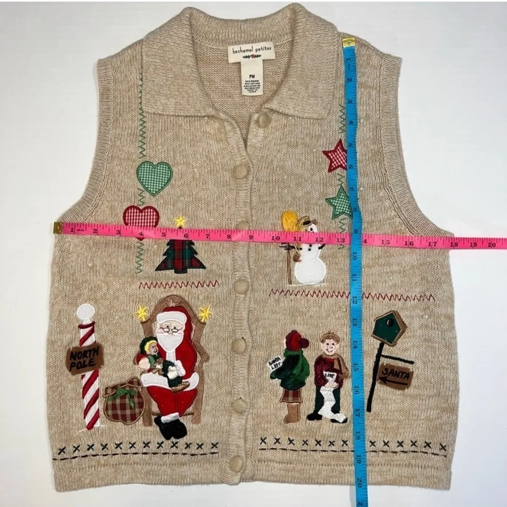 Bechamel Petites Christmas Vest. Tan. Petite medium. Tan Size undefined - Image 8