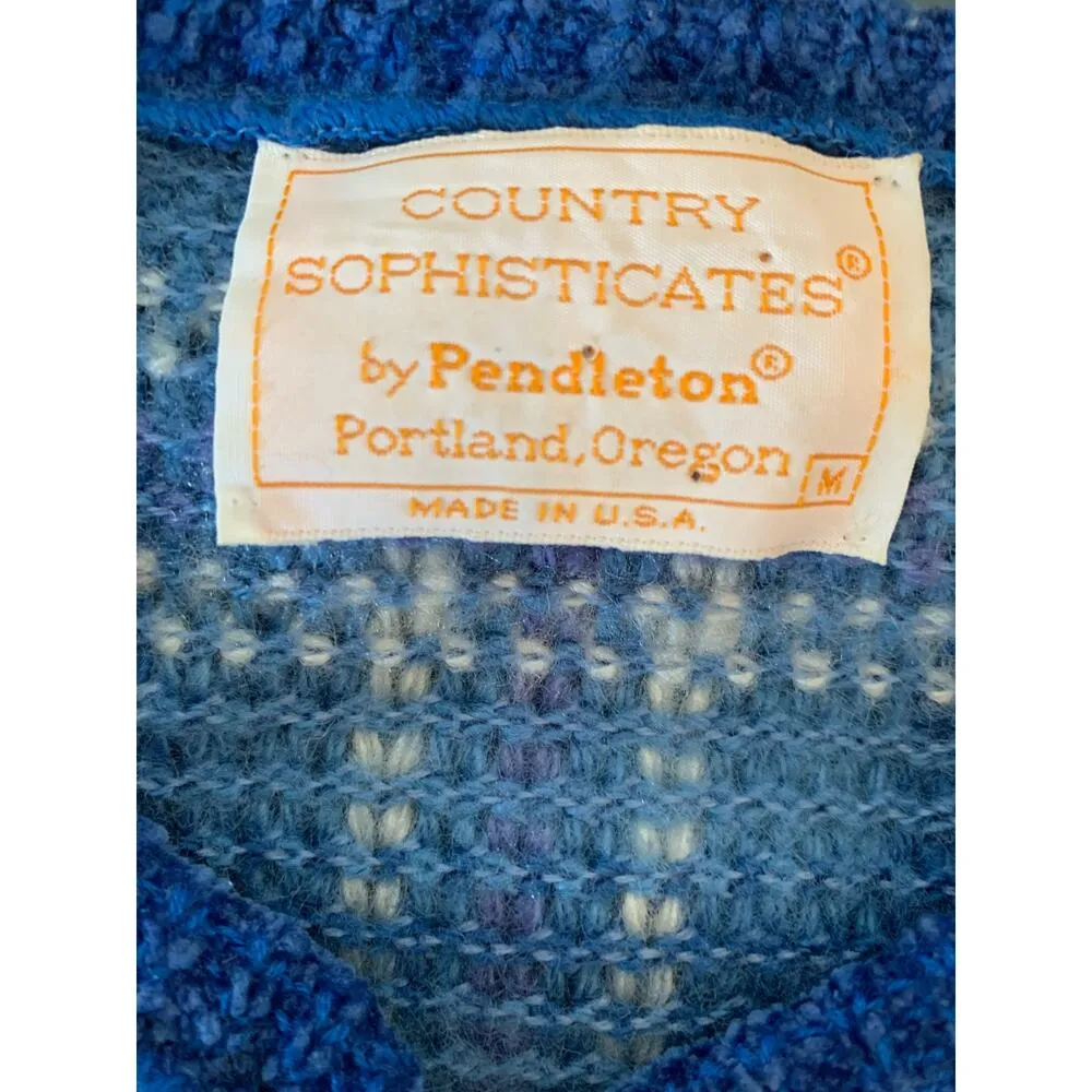 Pendleton Country Sophisticate cardigan blue plaid medium - Image 2