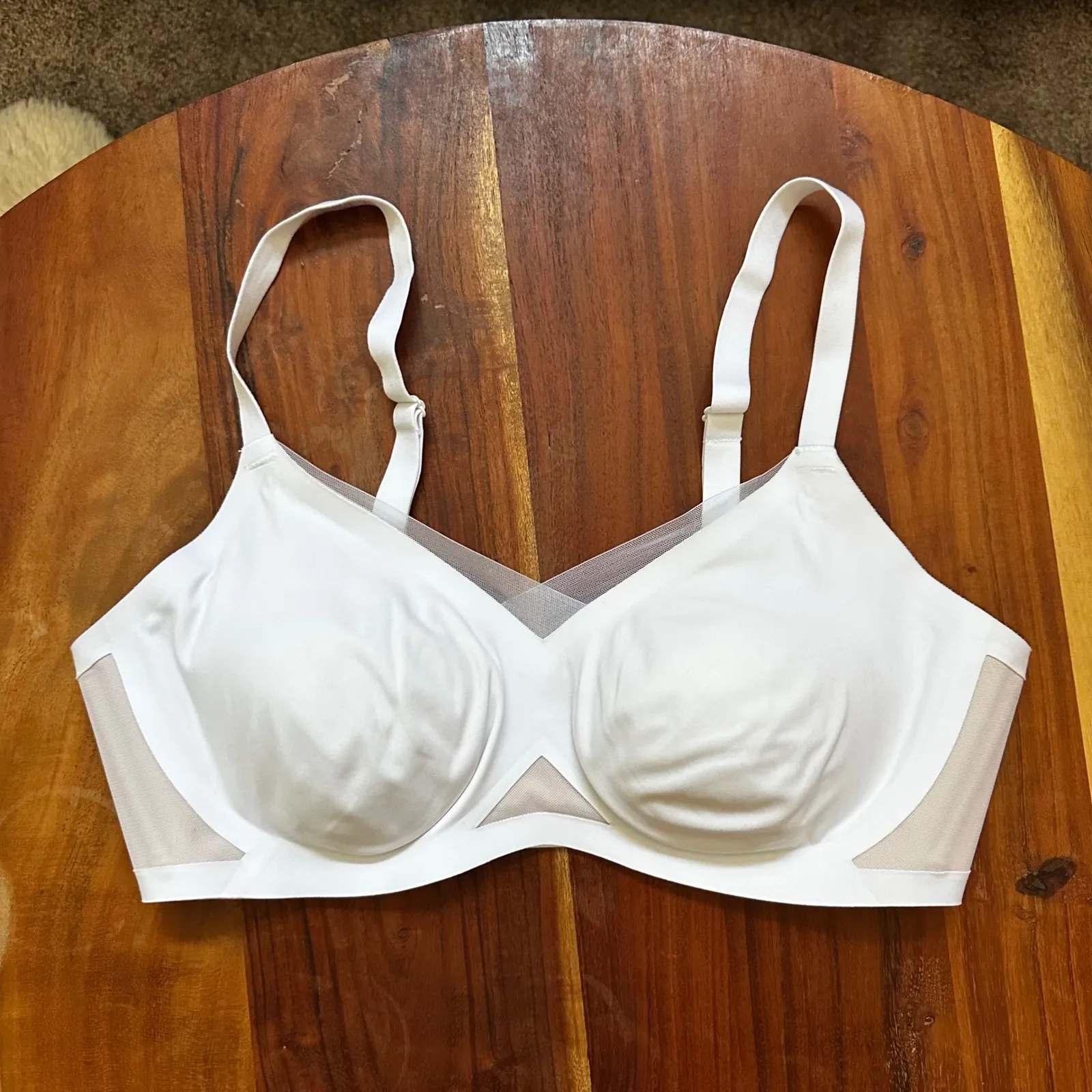 HoneyLove Honeycomb Mesh White Full Coverage Comfort Bra Size M - Image 2