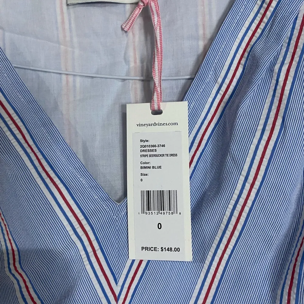 Blue Striped Sleeveless Dress vineyard vines 0 NWT - Image 4