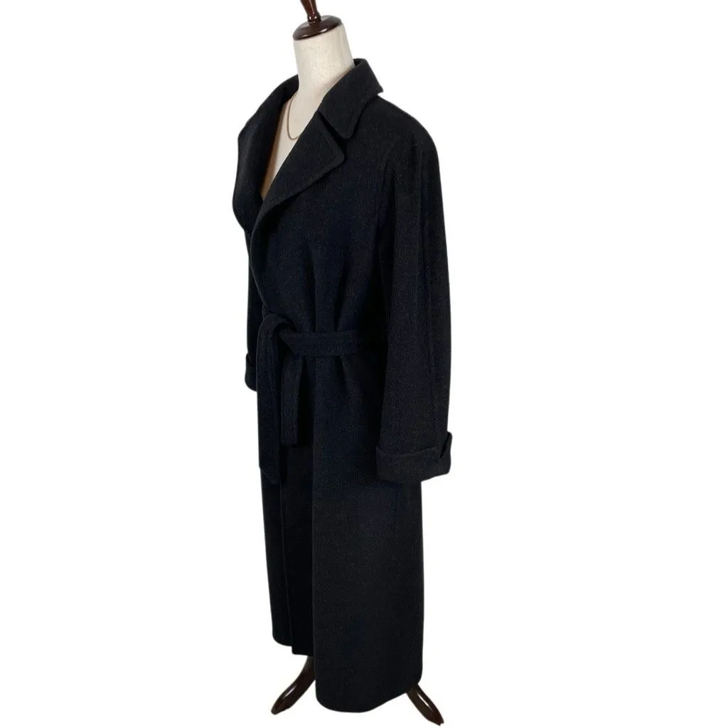 Ralph Lauren LRL Camel Hair Robe Style Wrap Coat Women’s 4 Black Old Money *Read - Image 7