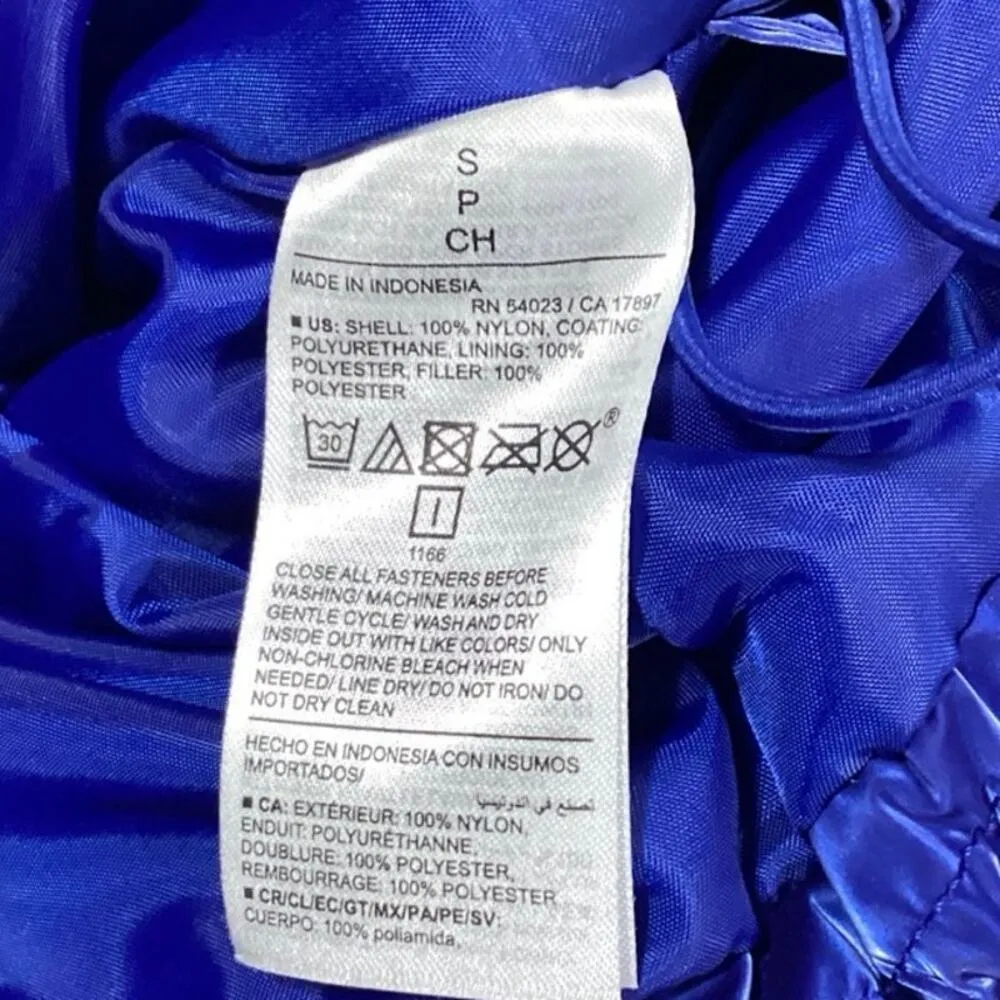 Old Navy Womens Blue Zip Water Resistant Shiny Quilted Puffer Vest Coat Jacket S - Image 7