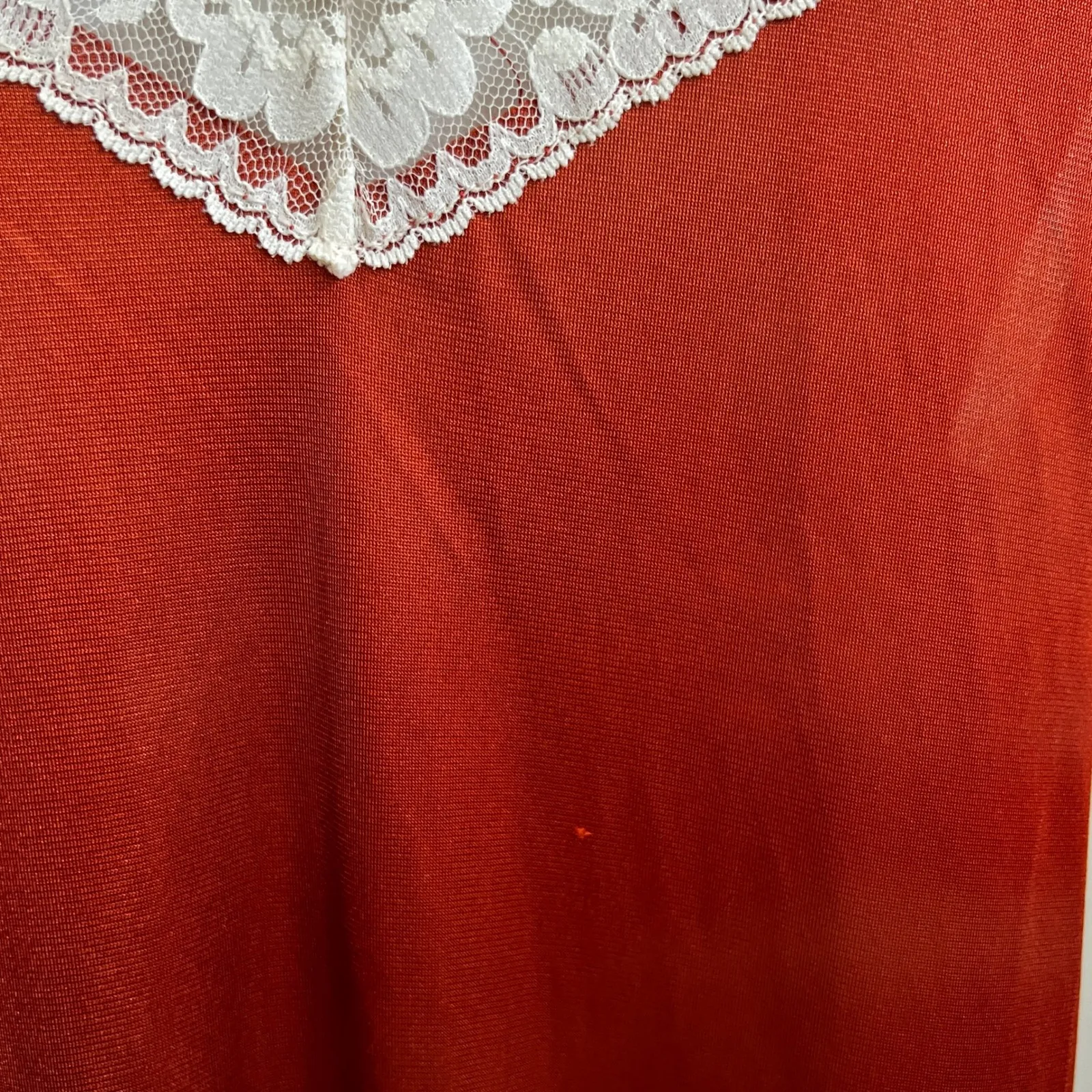 Vintage Rust Maxi Nightgown Slip Dress Lace Y2K 2000s Coquette Romantic Large - Image 5