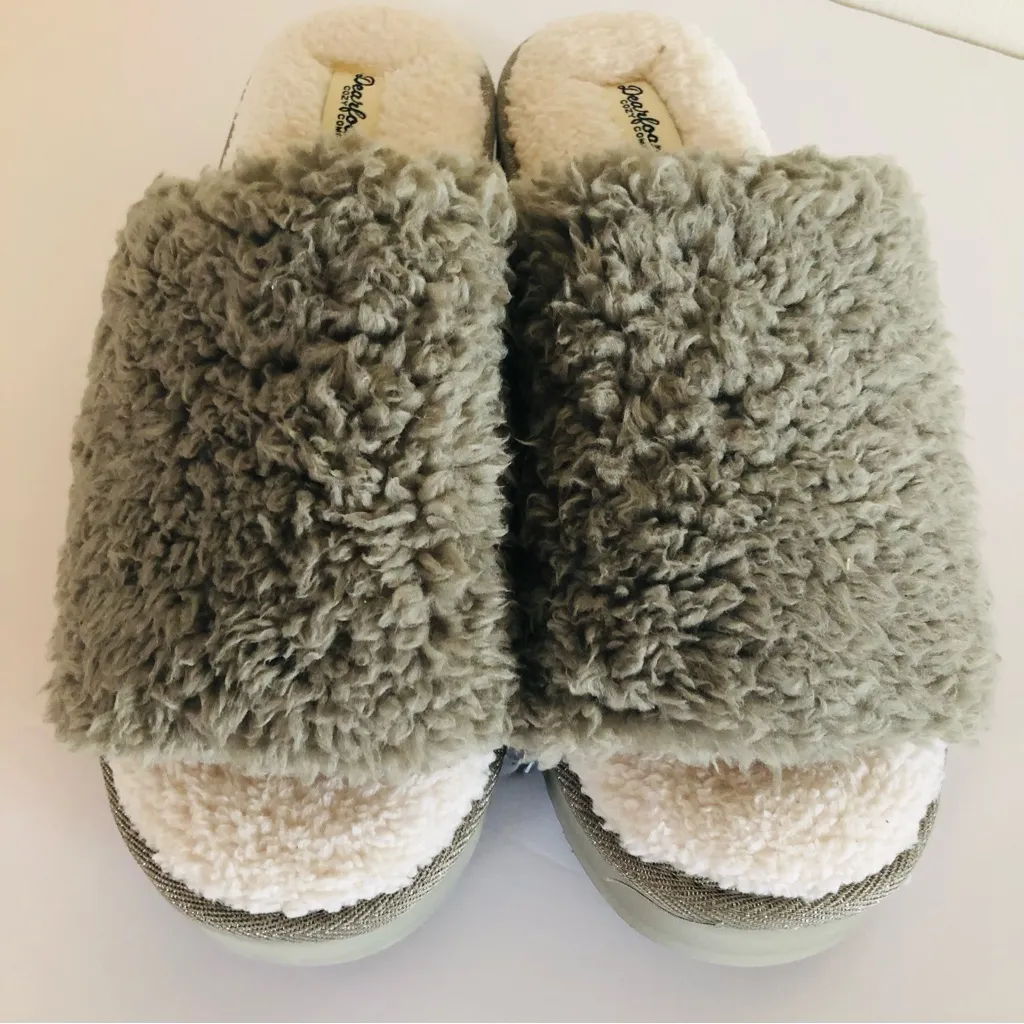 DEARFOAMS Womens Comfort Platform Terry Slide Platform Slipper Gray XL 11-12 New - Image 6