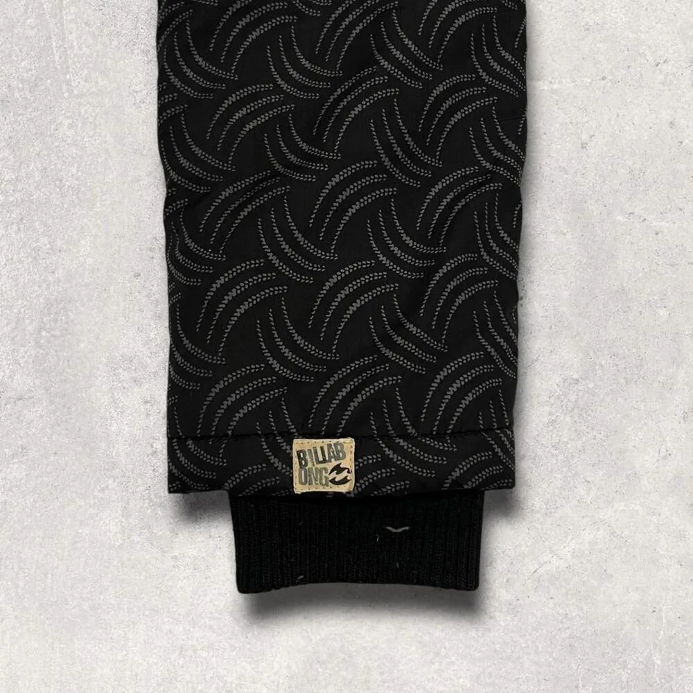 ★ Billabong Black Quilted Hooded Parka Jacket / Coat with Faux Fur Trim ★ - Image 4