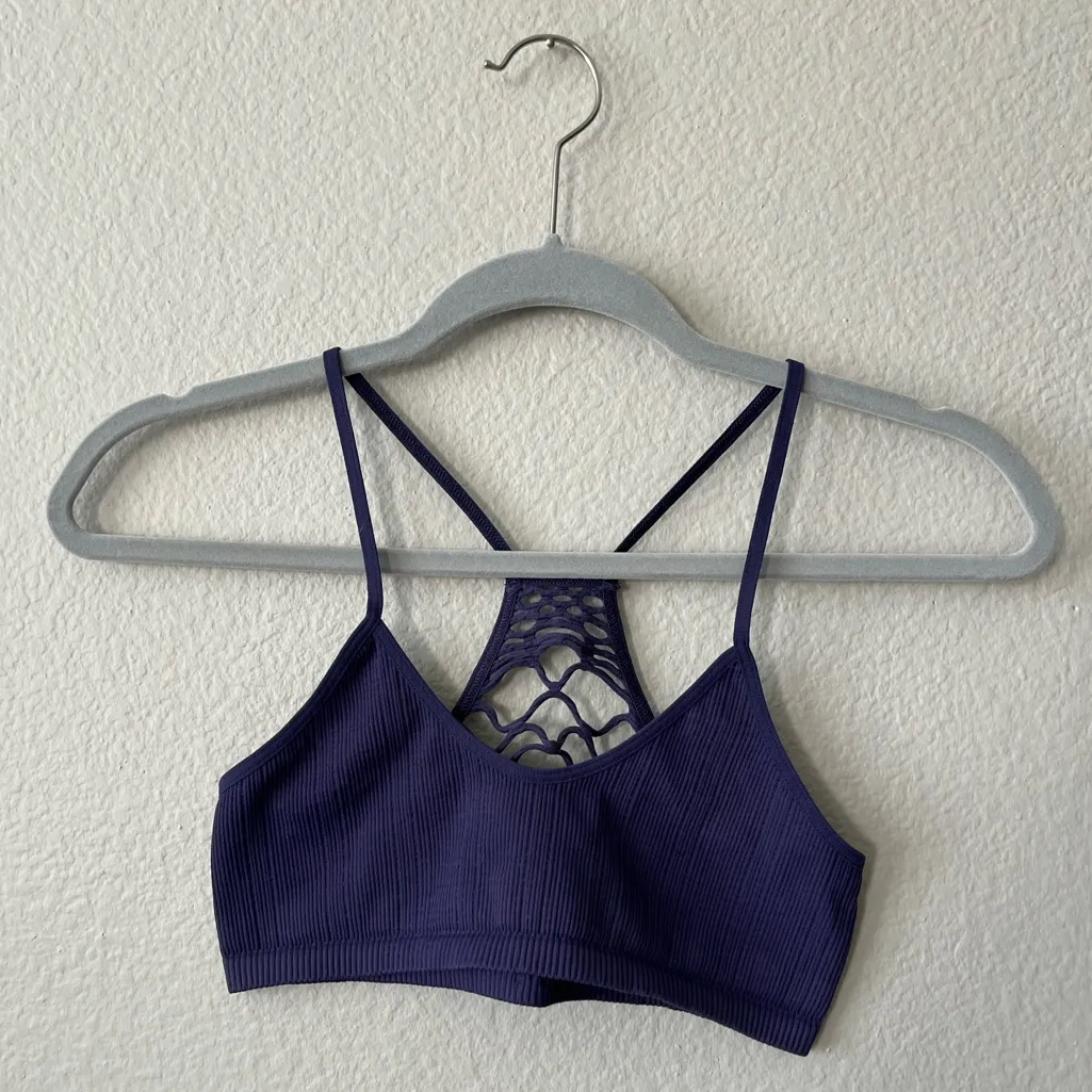 Free People Baby Racerback Bralette in Navy Women’s Size M/L - Image 3