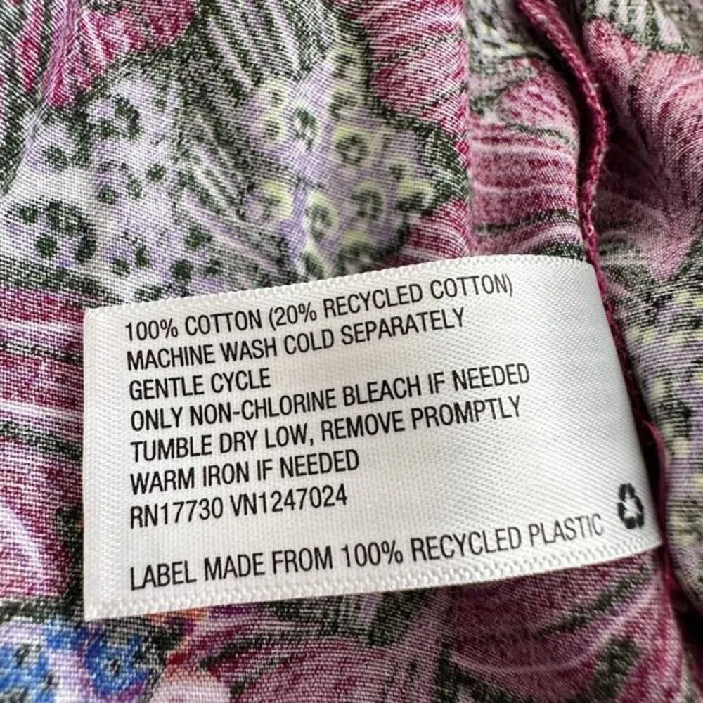 Kika Vargas x Target Purple Floral Cotton Coral Reef Scallop‎ Edge Wrap Top XS - Image 5