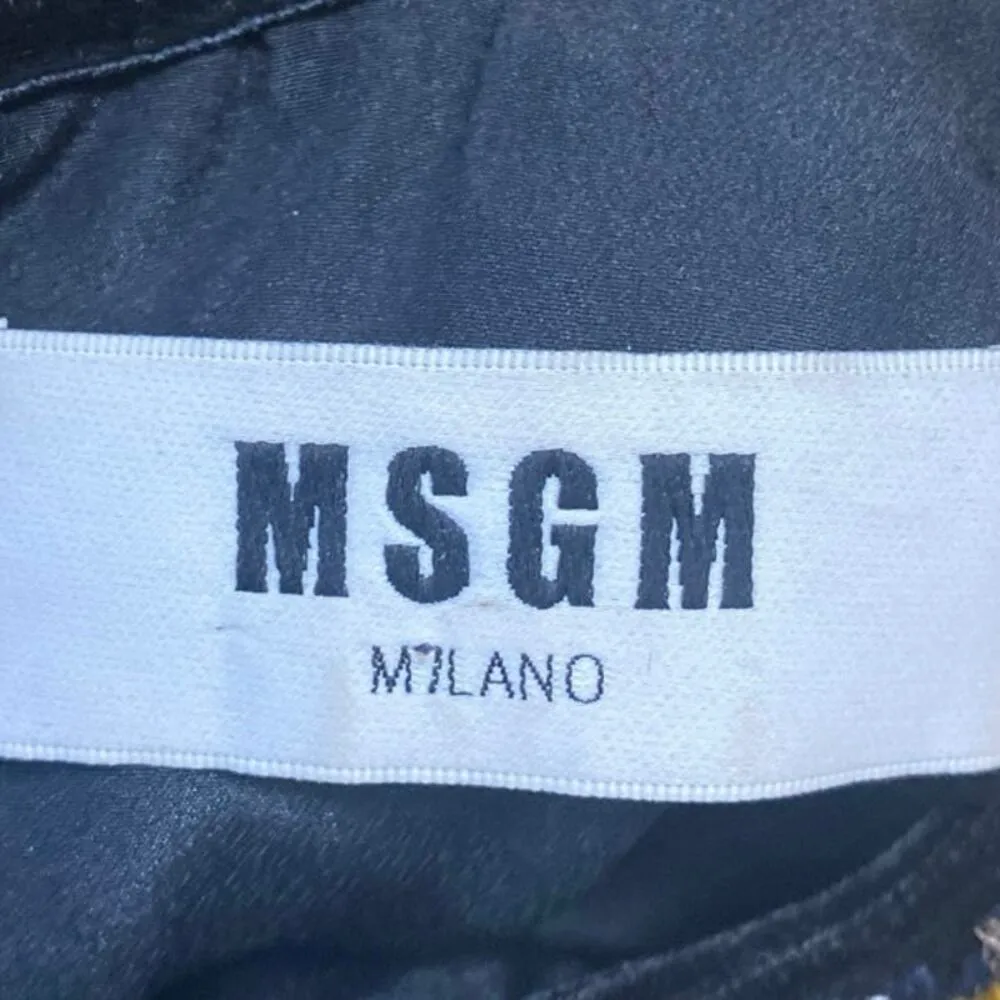 MSGM Black Yellow Plaid Tartan Wool Ruffle Sleeveless Mini Sheath Dress Sz 8 - Image 5