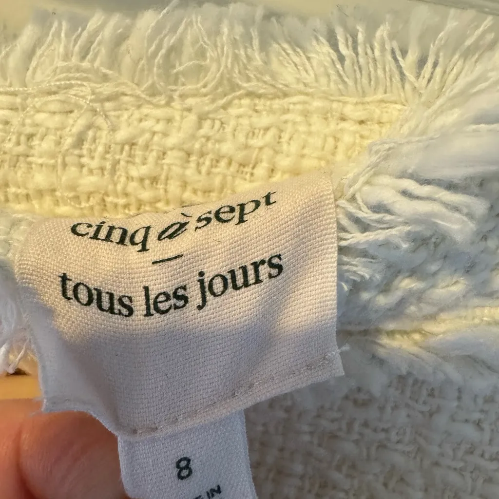 Cinq a Sept Gardenia Ivory Boucle Khloe Blazer & Allen Shorts Set White Size 6 - Image 13