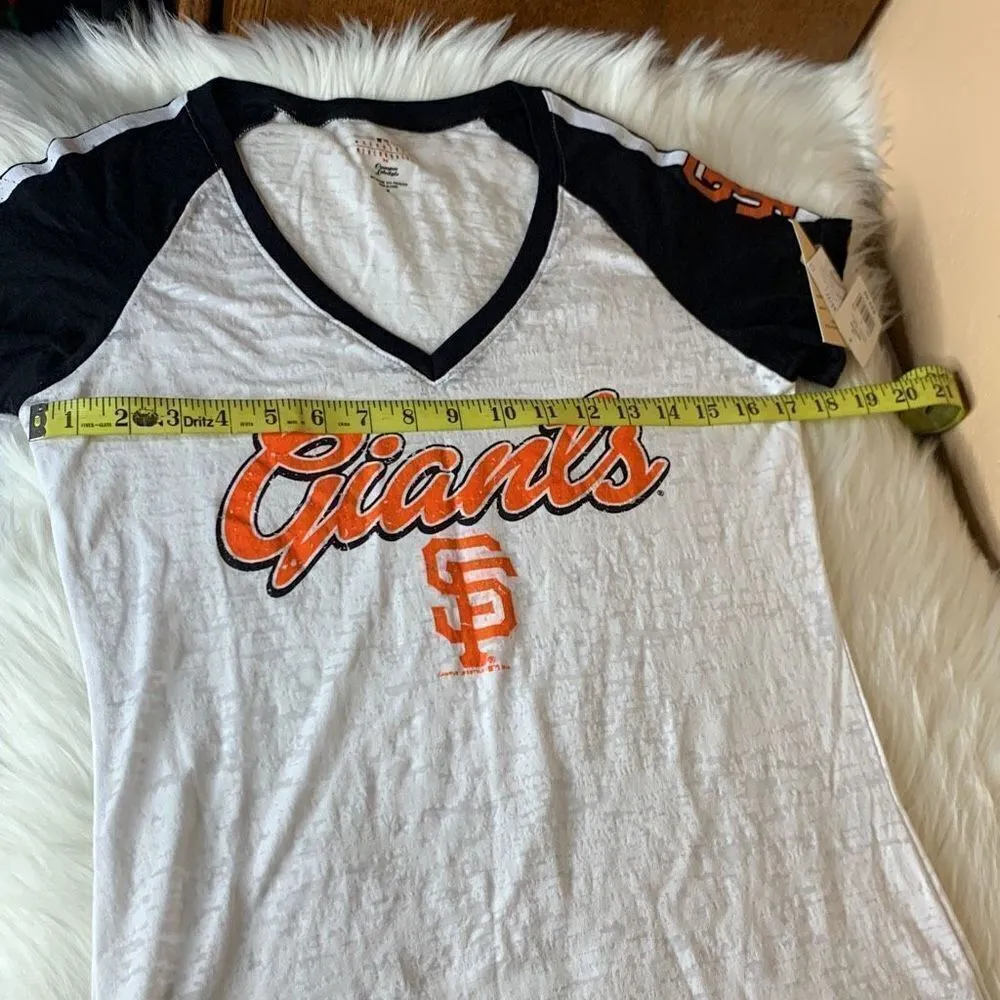 Genuine Merchandise Campus Lifestyle San Francisco Giants Burnout V Neck Top Siz - Image 4