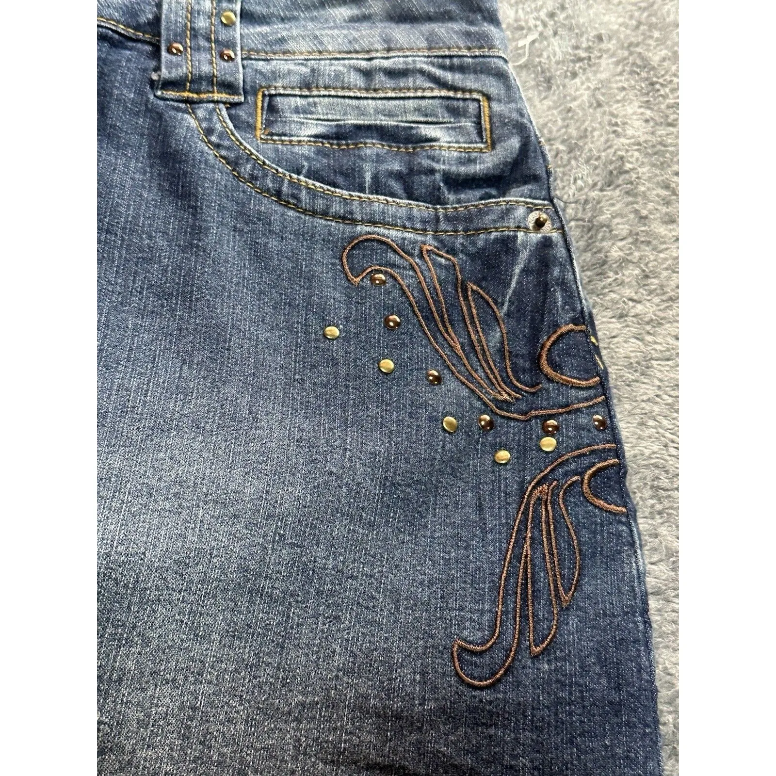 Ashley Stewart Women's Plus Size Dark Wash Denim Jean Skirt Size 14 - Image 2