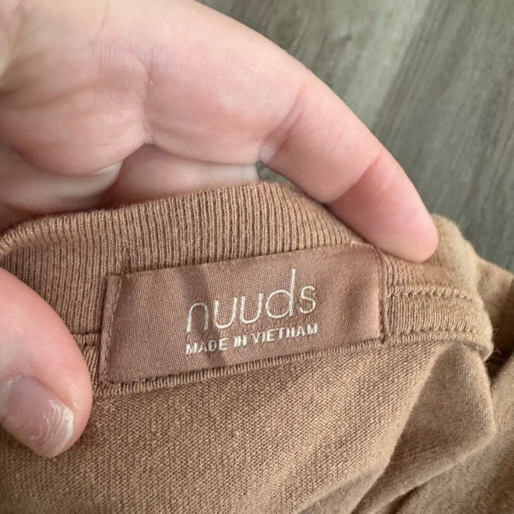 Nuuds Crop Short Sleeve Top Cropped Oversized Tan Nude Crewneck Baby XXXL Cotton Size undefined - Image 10