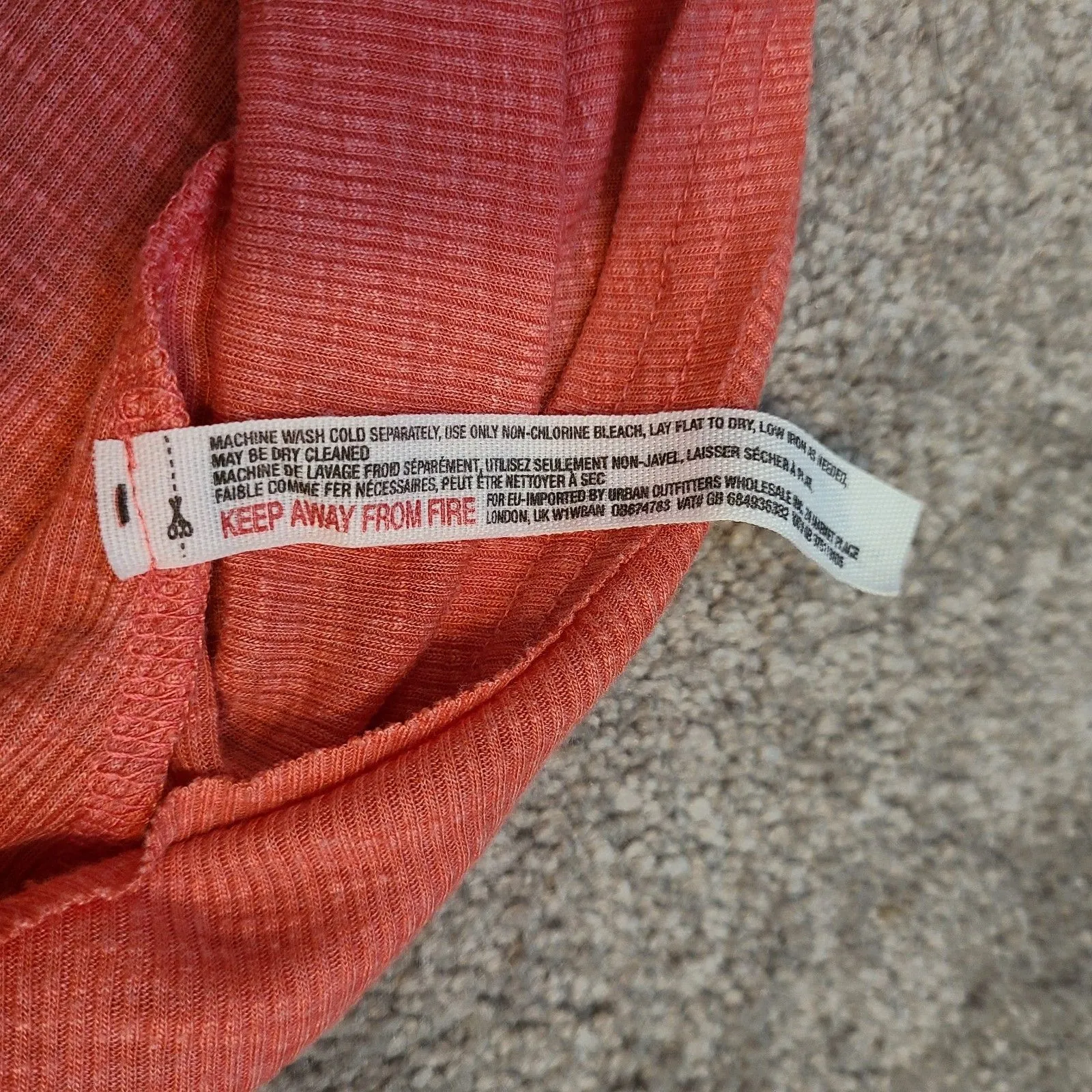 Free People Beach XS La Nite Ribbed Tank Dress Coverup Coral Orange Women's - Image 7