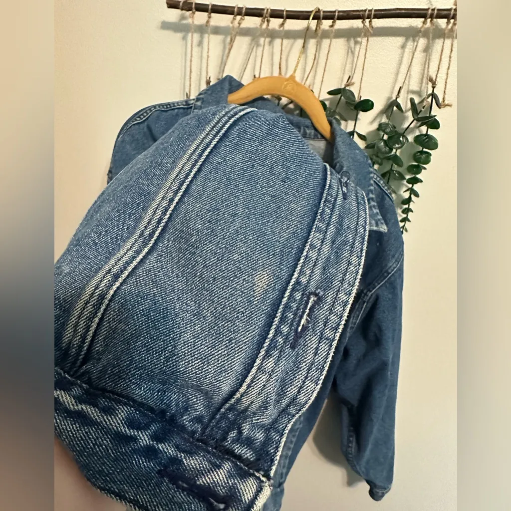 Vintage Rare 90s Keds Cotton Oversized Button up Denim Jacket - Image 2