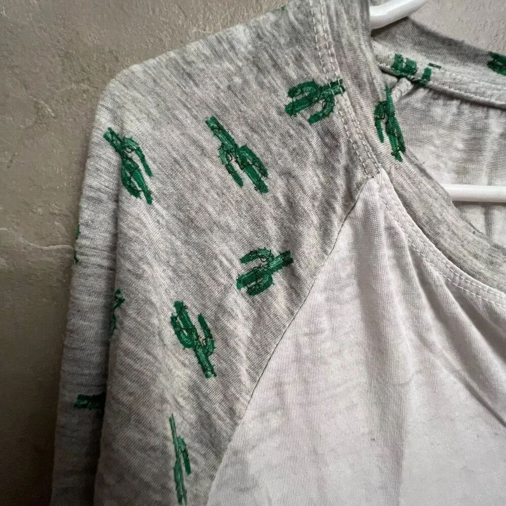 Grayson Threads Womens Santa Christmas Cactus Quarter Length Sleeve Shirt Medium - Image 3