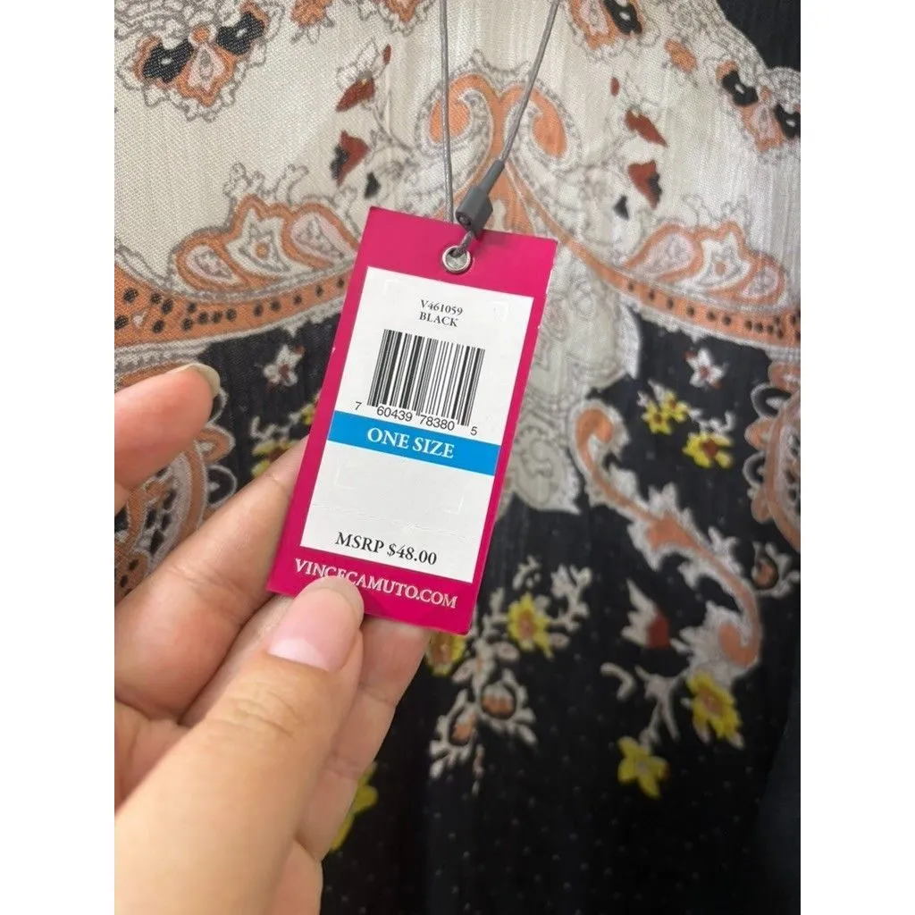 Vince Camuto Open Front Kimono Jacket w/Tassels bohemian paisley Print Size OS - Image 3