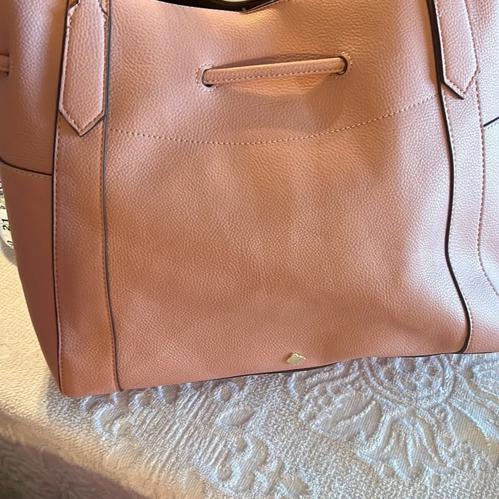 Blush pink vegan leather purse large Sz New - Image 4