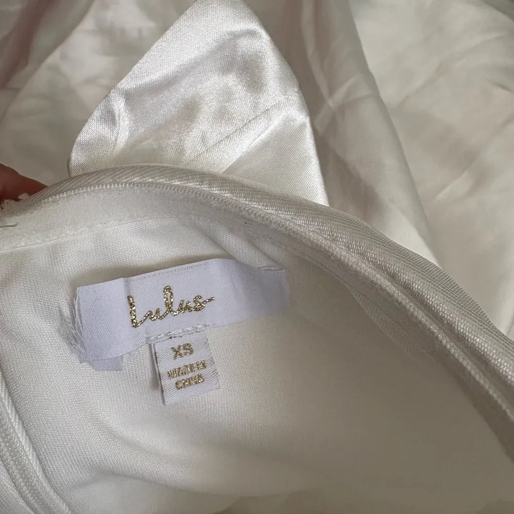 Lulus Your Beloved White Taffeta Bow Strapless A-Line Gown Size XS Wedding Dress - Image 5