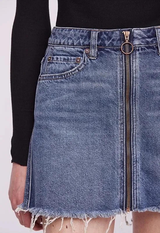 | Zip It Up Mini Skirt | Blue | 29 - Image 2