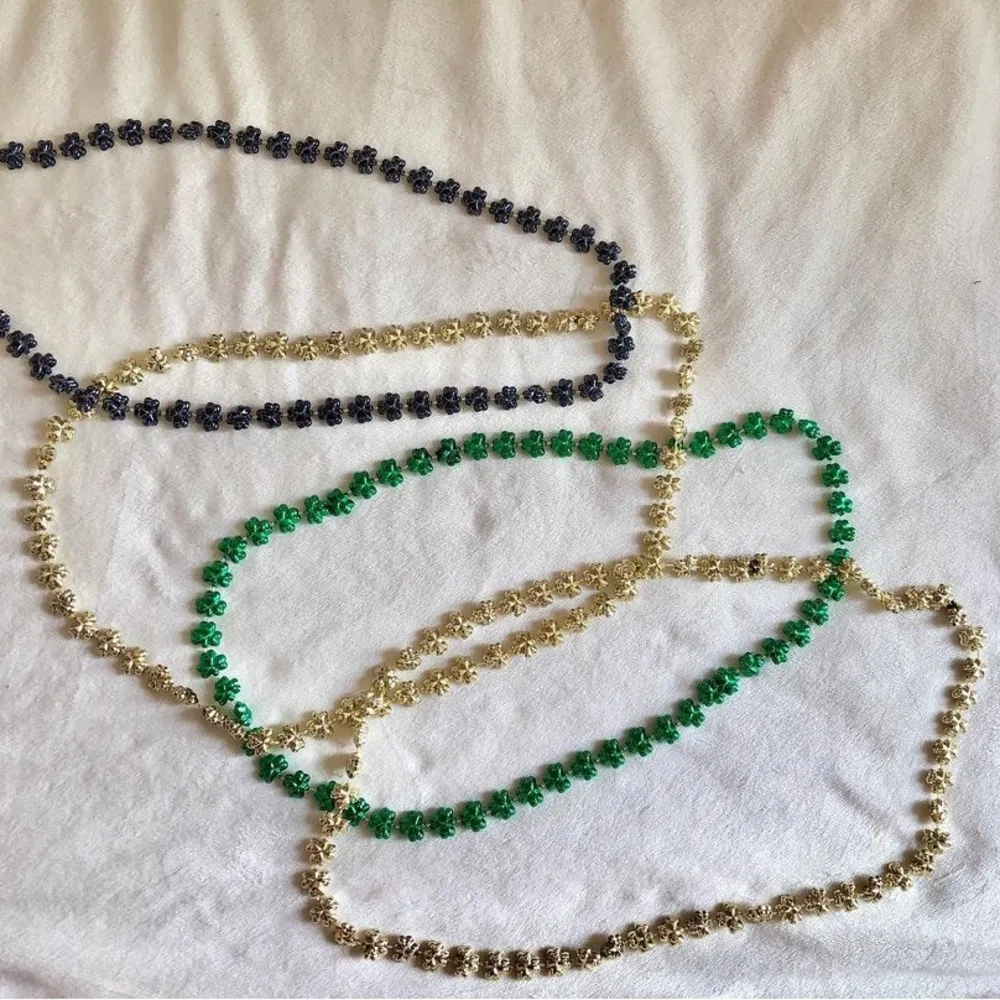 green, blue and gold metallic shiny game day beads Green - Image 6