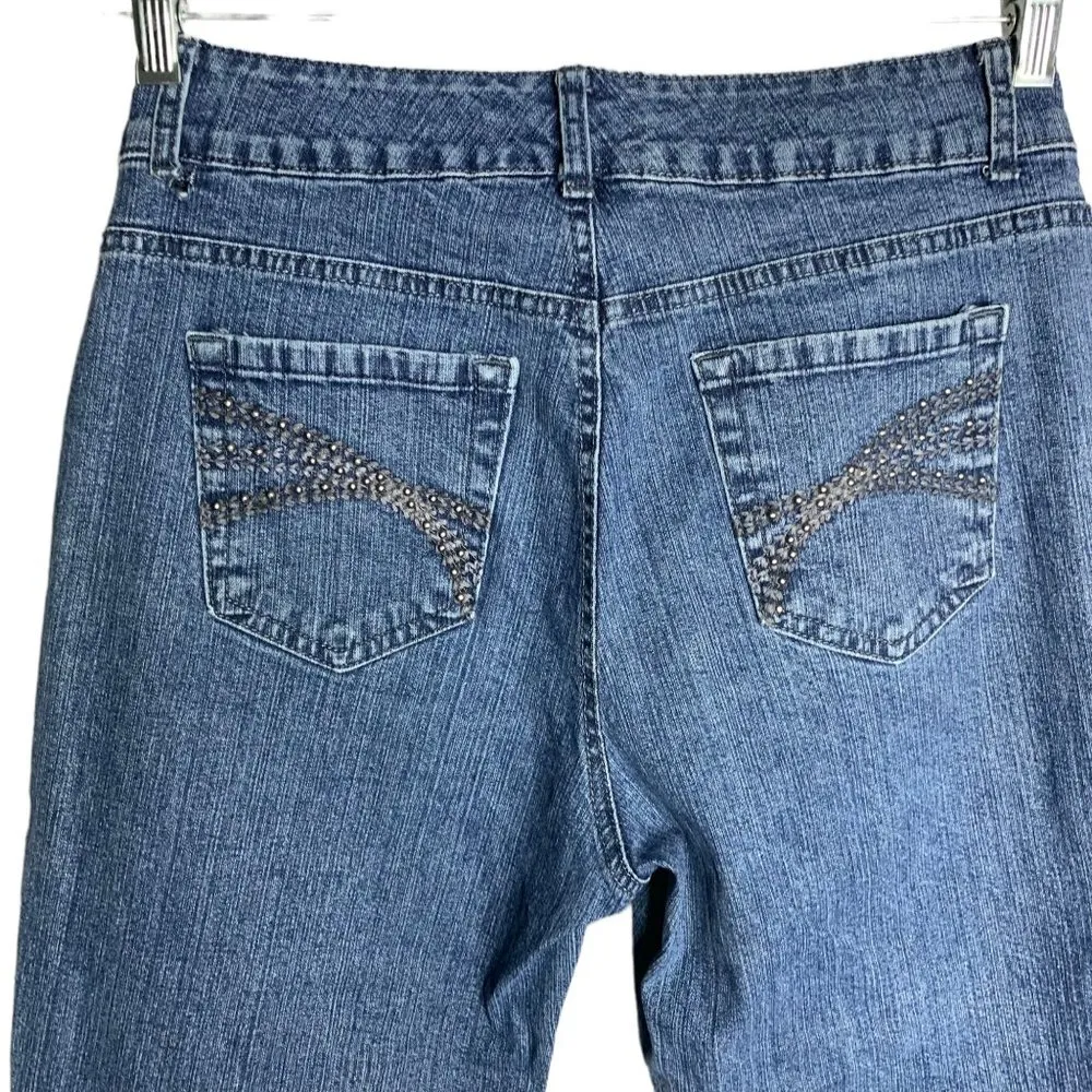 Charter Club Classic Fit Capri Jeans 10 Blue Mid Rise Button Zip 5 Pocket - Image 4