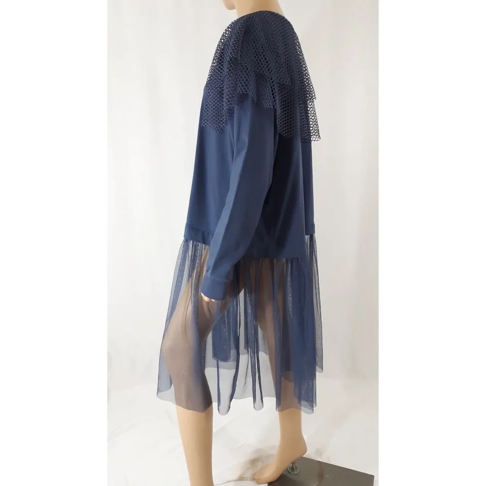 Knit Top Sweatshirt with Mesh Detail, Plus Size 26/28 New w/Tag - Image 2