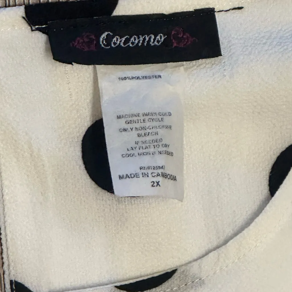 Cocomo Black and White Polka Dot Dress Size 2X - Image 7