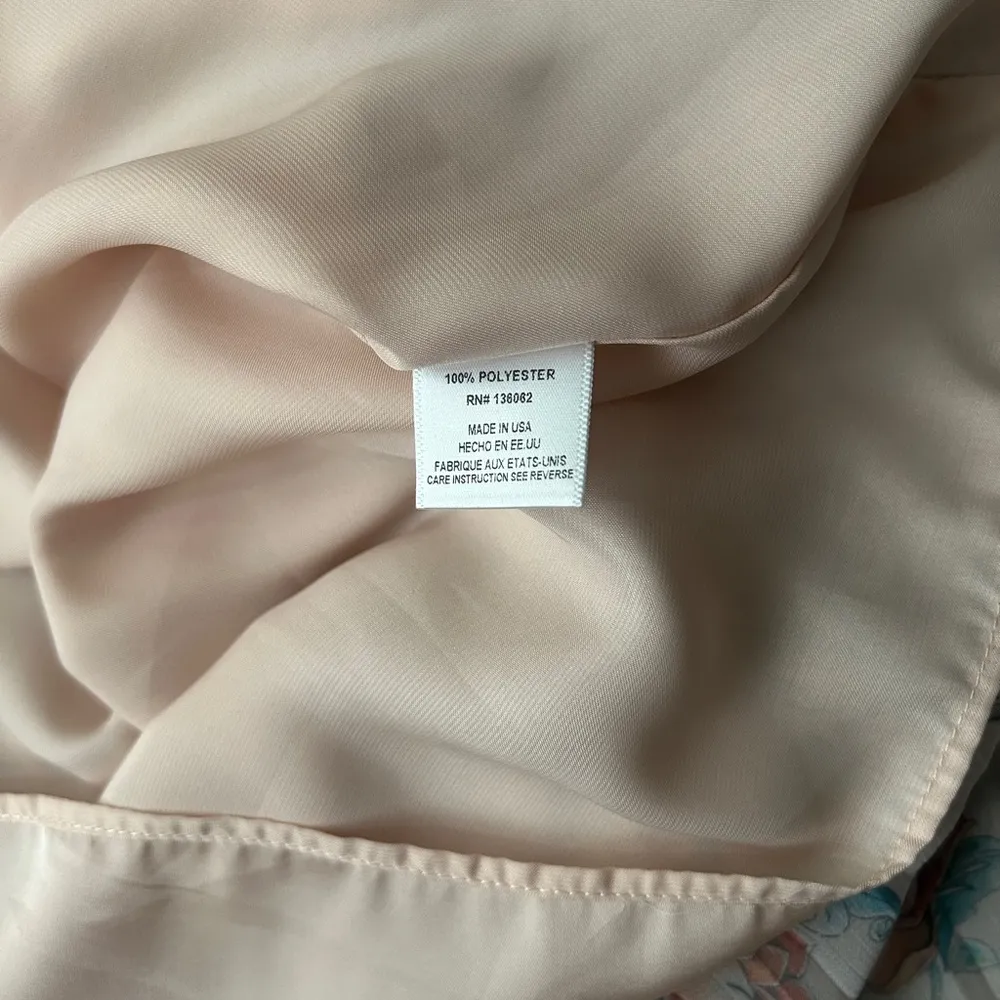 𝅺LAVENDER BROWN Women’s Slip Dress, Floral Pleated Medium - Image 5