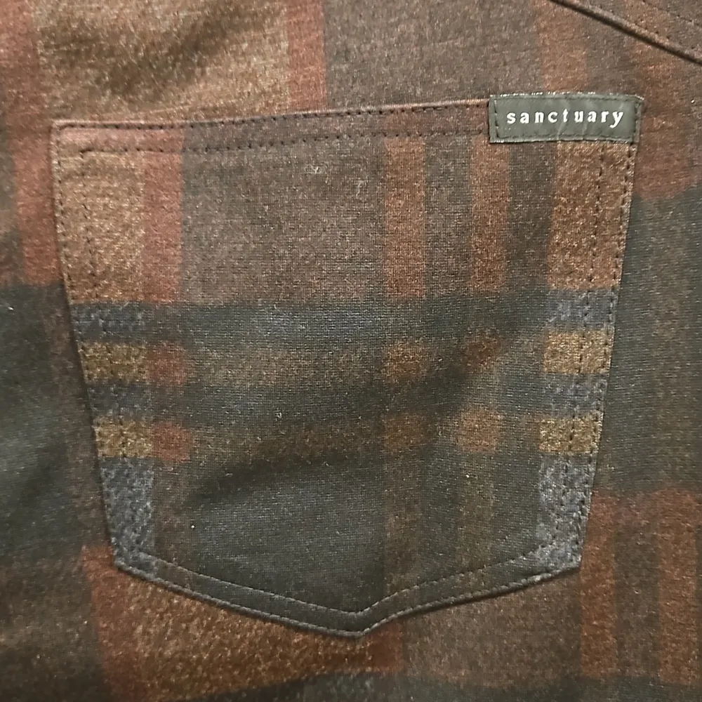 💕ANTHROPOLOGIE💕 Sanctuary Plaid Runway Leggings ~ Brown Motif Medium M NWOT - Image 13