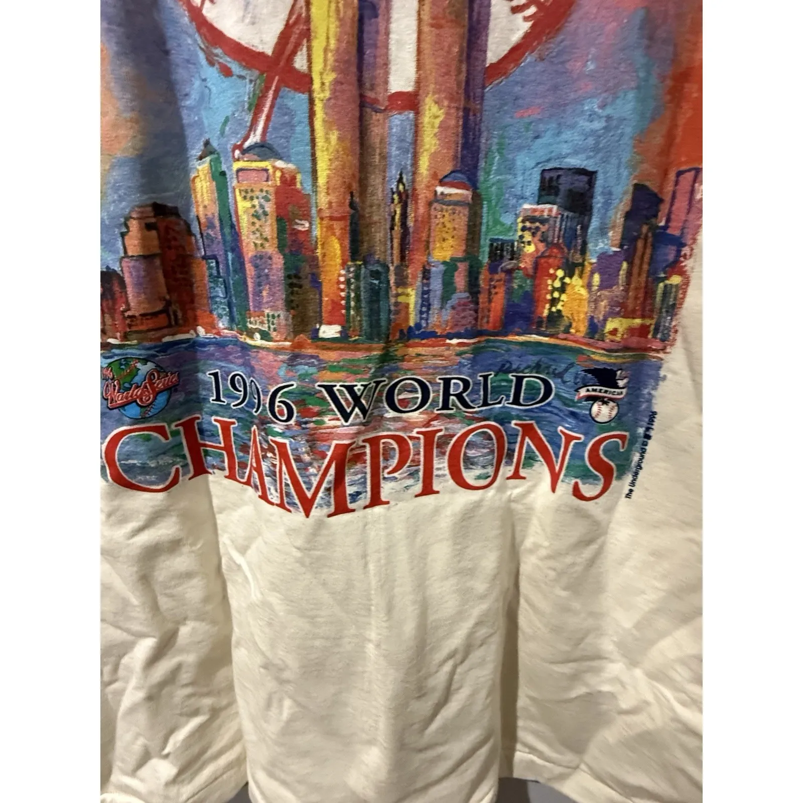 XL‎ VERY RARE VINTAGE 1996 NY Yankees World Champions Twin Towers T - Image 3