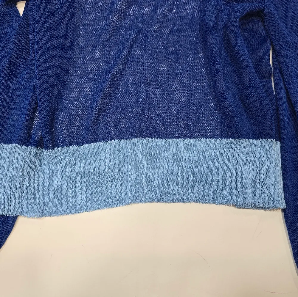 JUMPER 1234 Balloon Contrast Crop Cardigan in Bright Blue & Wedgewood Size undefined - Image 9